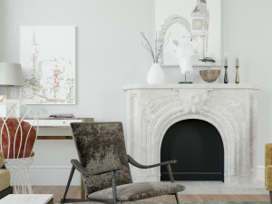 corona for cinema4d scene files - living room Model 3D