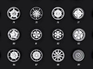 collection of 100 premium lowpoly tires low-poly Modelo 3D
