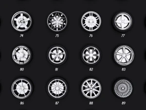 collection of 100 premium lowpoly tires low-poly 3D Model