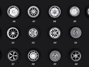 collection of 100 premium lowpoly tires low-poly Modelo 3D