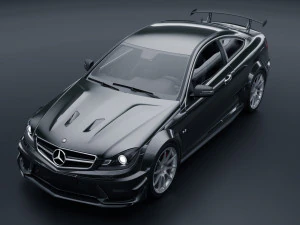 Mercedes Benz C63 AMG S&eacute;rie Preta Modelo 3D