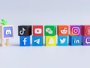 13 सोशल मीडिया बॉक्स के साथ 3डी चरित्र मूर्तिकला 3D प्रिंट मॉडल