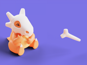 Pokemon Cubone Character Modèles 3D en vedette