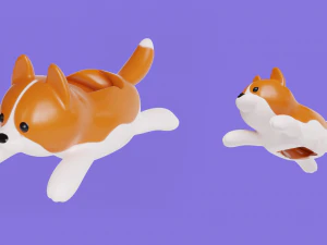 Desk Toy with Screw Stand Cat Dog Faces 3D Print Model