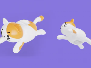 Desk Toy with Screw Stand Cat Dog Faces 3D Print Model