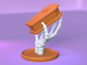 Kafatası El Tutan Tabut Kutusu 3D Baskı Modeli