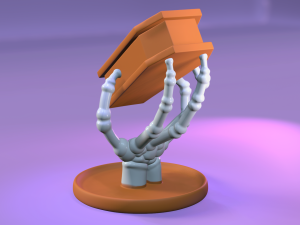 Skull Hand Holding Coffin Box Modelo de Impressão 3D