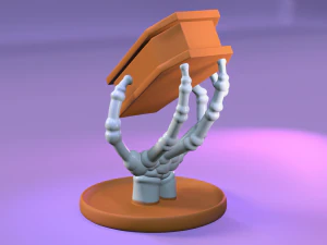 Kafatası El Tutan Tabut Kutusu 3D Baskı Modeli