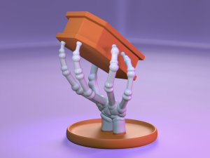 Skull Hand Holding Coffin Box Modelo de Impressão 3D