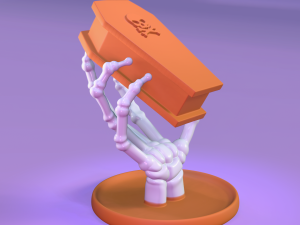 Skull Hand Holding Coffin Box Modelo de Impressão 3D