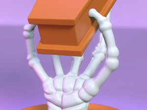 Skull Hand Holding Coffin Box Modelo de Impressão 3D
