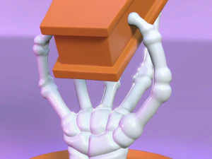 Kafatası El Tutan Tabut Kutusu 3D Baskı Modeli