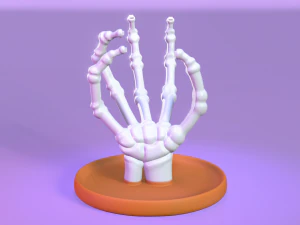 Kafatası El Tutan Tabut Kutusu 3D Baskı Modeli