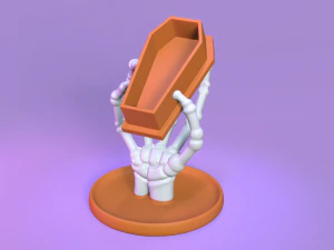 Kafatası El Tutan Tabut Kutusu 3D Baskı Modeli