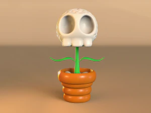 Gruselige Halloween-Sch&auml;delpflanze 3D Druckmodell