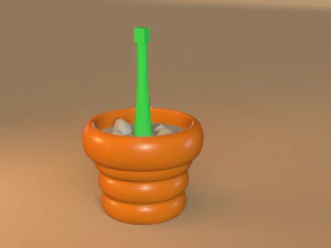 Spooky Halloween Skull Plant 3D Print Model
