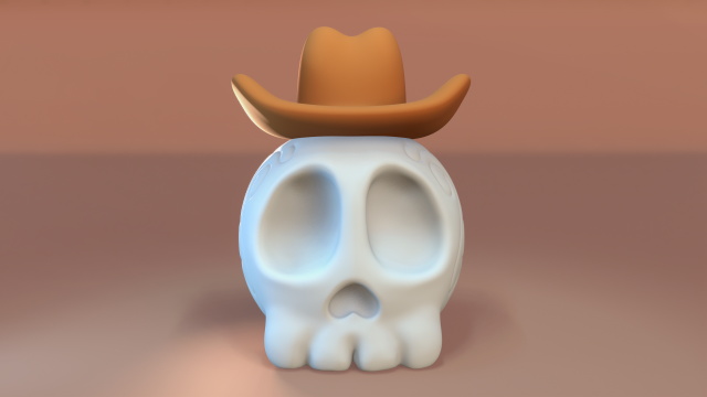 Skull with Hat - Halloween Modèles 3D en vedette .c4d .max .obj .3ds .fbx .stl .blend 
