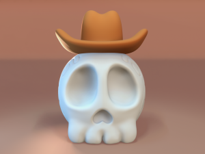 Skull with Hat - Halloween 3D Print Model