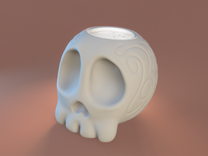 Skull with Hat - Halloween Modèles 3D en vedette