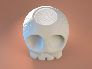 Skull with Hat - Halloween Modèles 3D en vedette