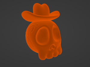 Skull with Hat - Halloween Modèles 3D en vedette