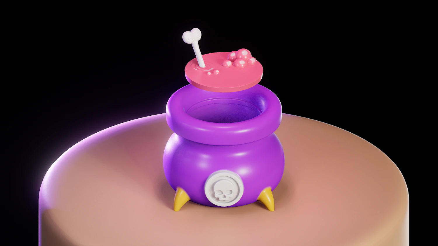 Halloween Witch Cauldron Bowl 3D Print Model .c4d .max .obj .3ds .fbx .stl .blend 