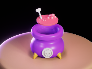 Halloween Witch Cauldron Bowl 3Dプリントモデル