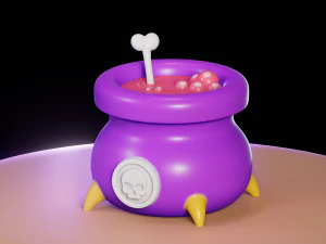 Halloween Witch Cauldron Bowl 3D Print Model