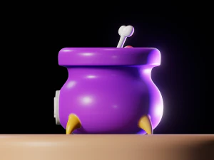 Halloween Witch Cauldron Bowl 3D Print Model