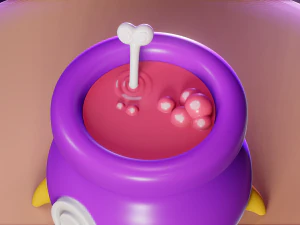 Halloween Witch Cauldron Bowl 3D Print Model