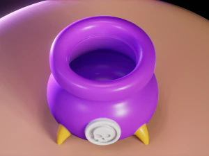 Halloween Witch Cauldron Bowl 3D Print Model