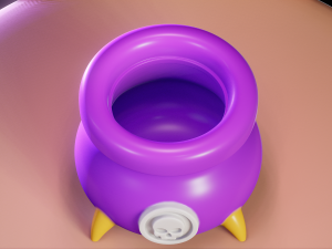 Halloween Witch Cauldron Bowl 3D 프린트 모델