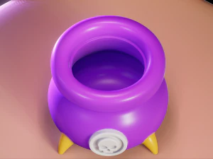 Halloween Witch Cauldron Bowl 3D Print Model