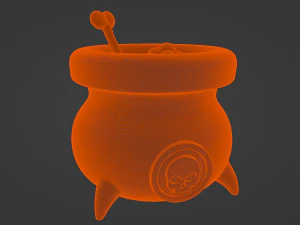 Halloween Witch Cauldron Bowl 3D Print Model