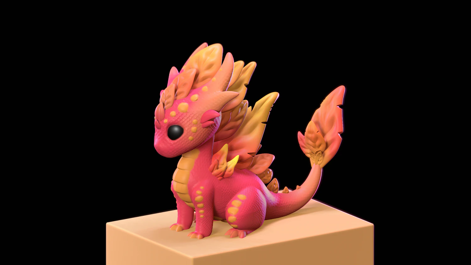 Magical Baby Dragon 3D Print Model .c4d .max .obj .3ds .fbx .stl .blend 