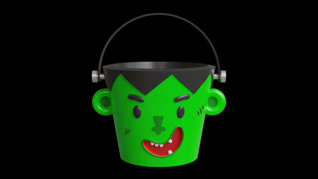 Frankenstein Bucket 3D Baskı Modeli .c4d .max .obj .3ds .fbx .stl .blend 