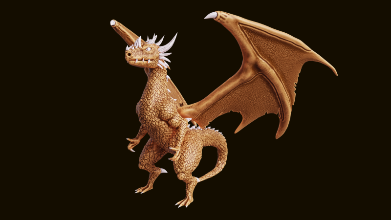 3D Printable Dragon Modello di stampa 3D .c4d .max .obj .3ds .fbx .stl .blend 