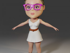 cartoon girl Model 3D