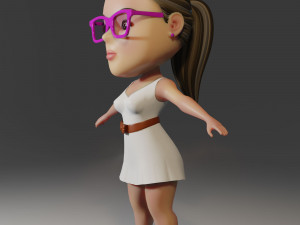 cartoon girl Model 3D