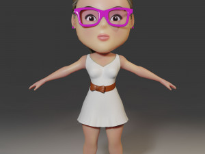 cartoon girl Modelo 3D