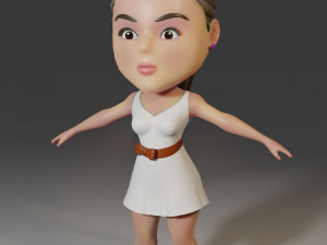cartoon girl Model 3D