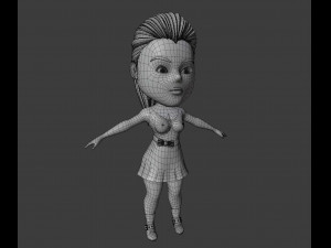 cartoon girl Model 3D