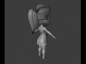 cartoon girl Model 3D