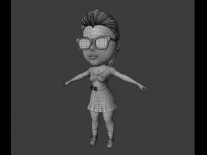 cartoon girl Model 3D
