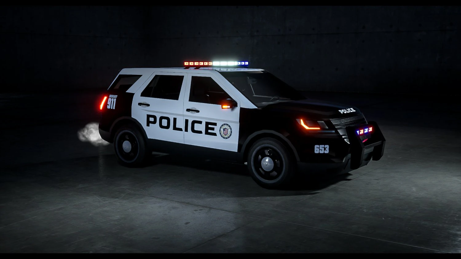Police Car SUV 3D Model .c4d .max .obj .3ds .fbx .stl .blend 