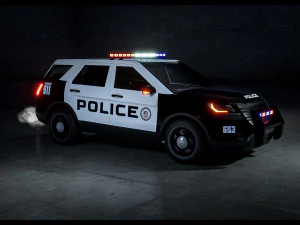 Carro de pol&iacute;cia SUV Modelo 3D