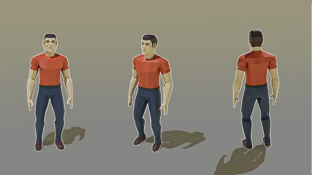 Low Poly Character 3D Model .c4d .max .obj .3ds .fbx .stl .blend 