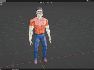 Низкополигональный персонаж 3D Модель