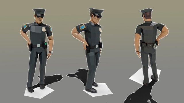 PoliceMan 3D Model .c4d .max .obj .3ds .fbx .stl .blend 