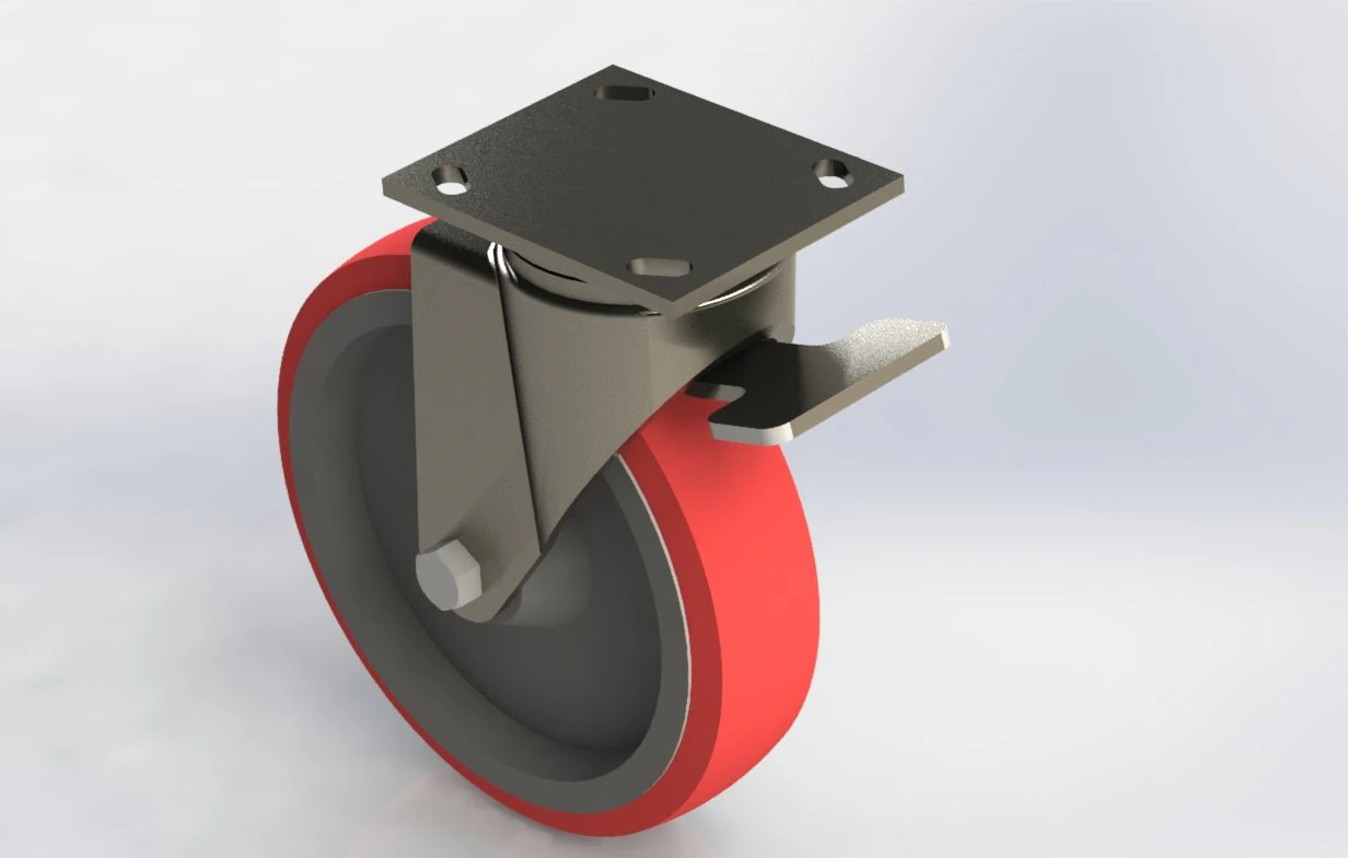 caster wheel swivel with lock 3D Model .c4d .max .obj .3ds .fbx .stl .blend 